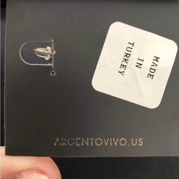 Brand New Argento Vivo Evil eye 14kt Gold over Sterling Silver hoop earrings - Picture 3 of 3